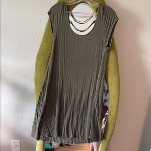 Olive Green Sleeveless Women's baby doll dress
